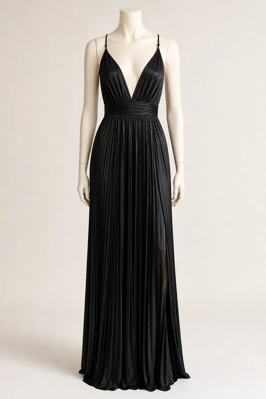 Pleated Satin Dress